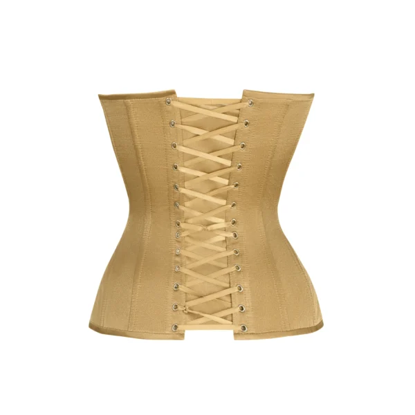 Yellow Gold Satin Corset Top with Cups