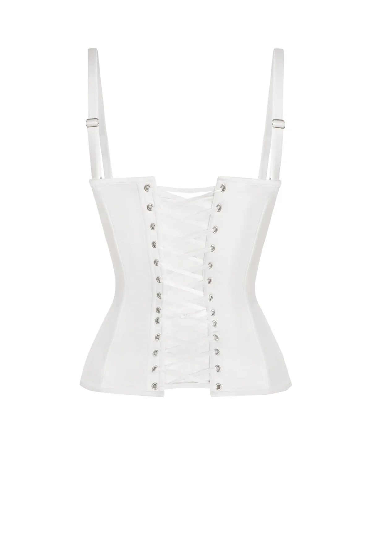 White Short Corset Top with Shoulder Straps