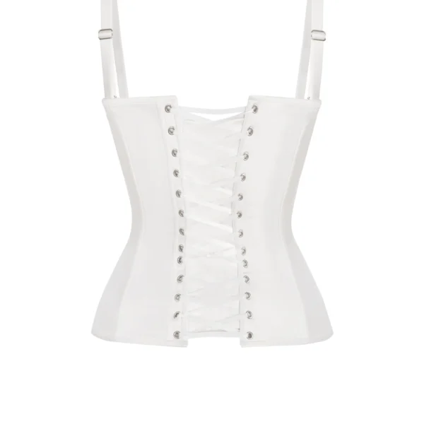 White Short Corset Top with Shoulder Straps