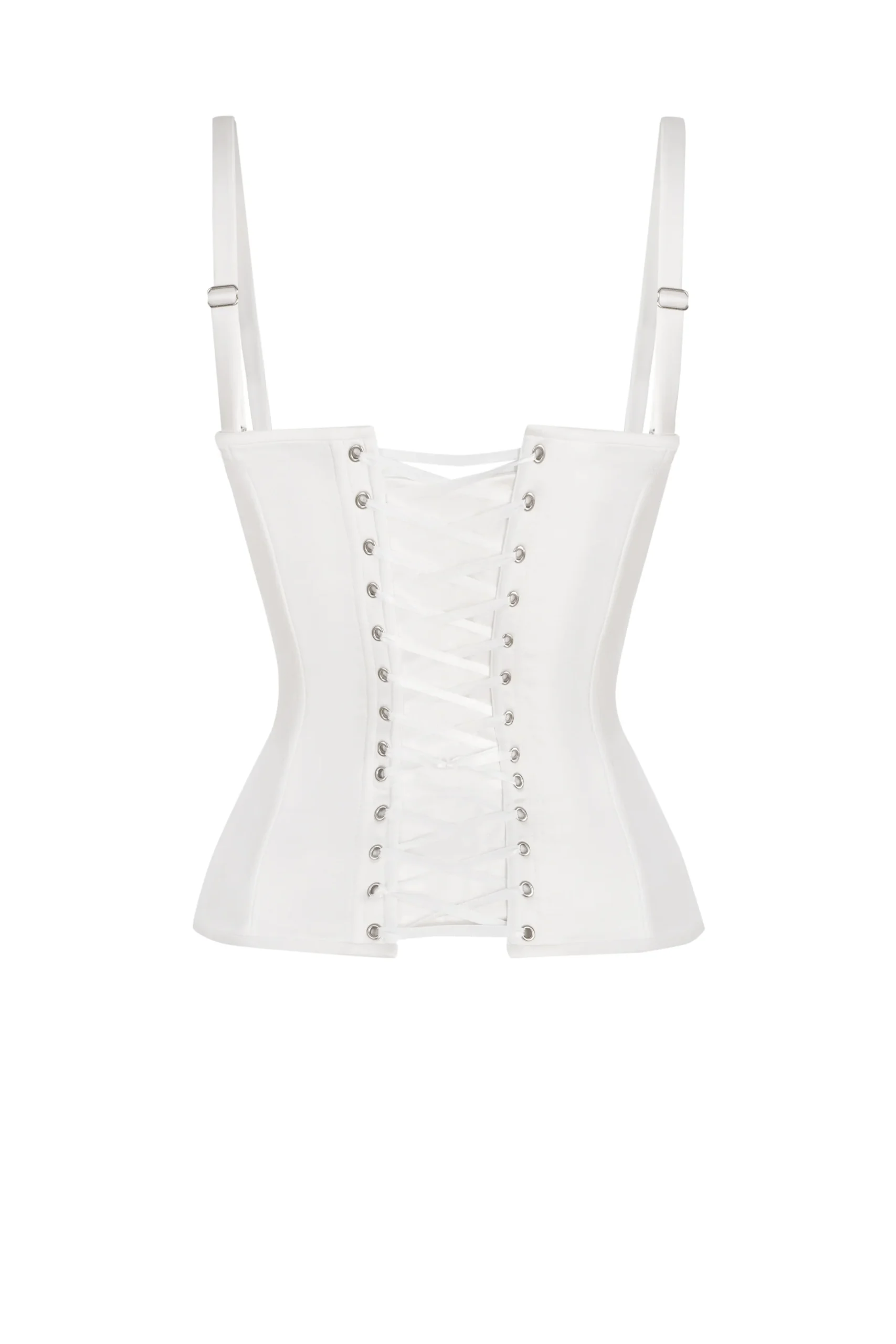White Short Corset Top with Shoulder Straps White Short Corset Top with Shoulder Straps