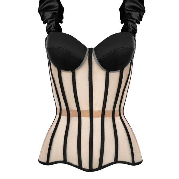 Black Corset with Detachable Shoulder Straps