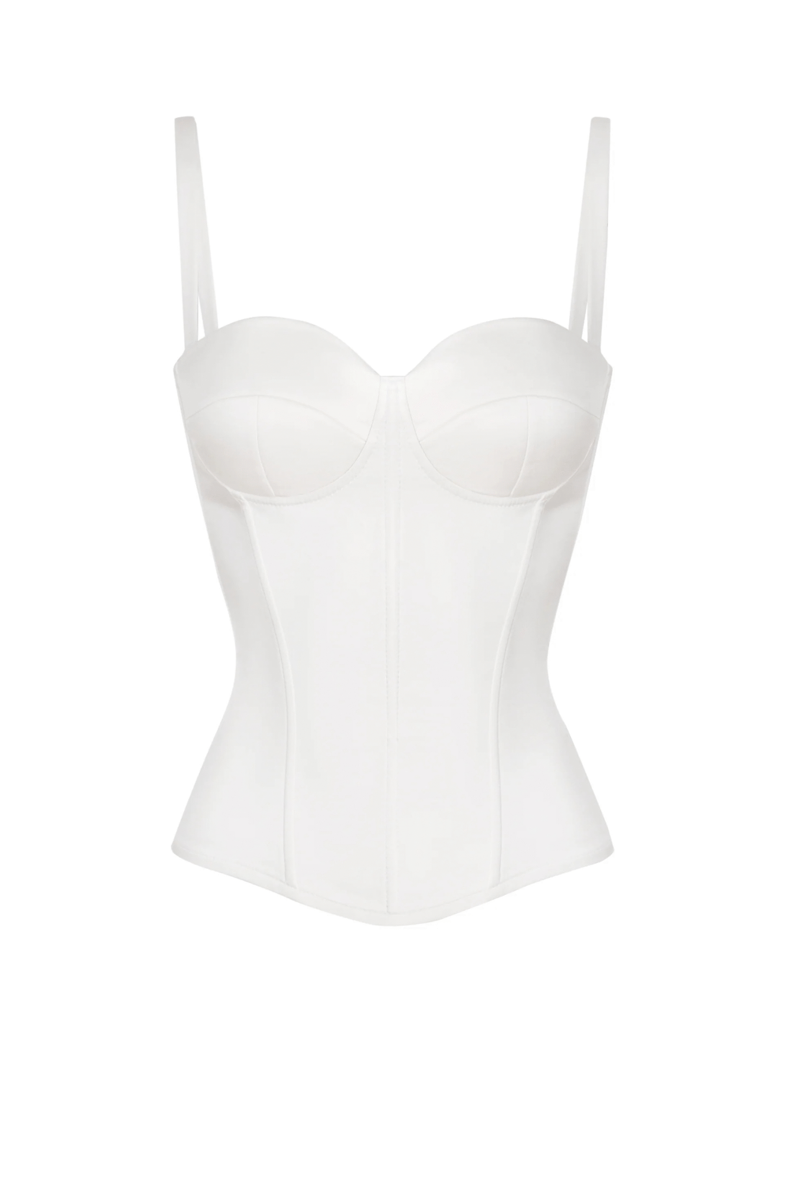 White Short Corset Top with Shoulder Straps White Short Corset Top with Shoulder Straps