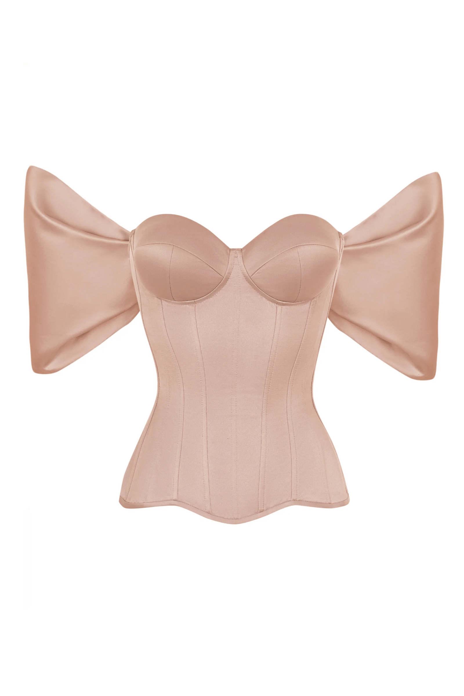 Beige Overbust Corset with Detachable Sleeves Beige Overbust Corset with Detachable Sleeves