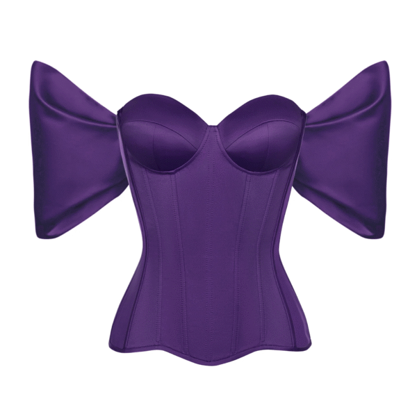 Purple Corset Top with Detachable Off Sleeves
