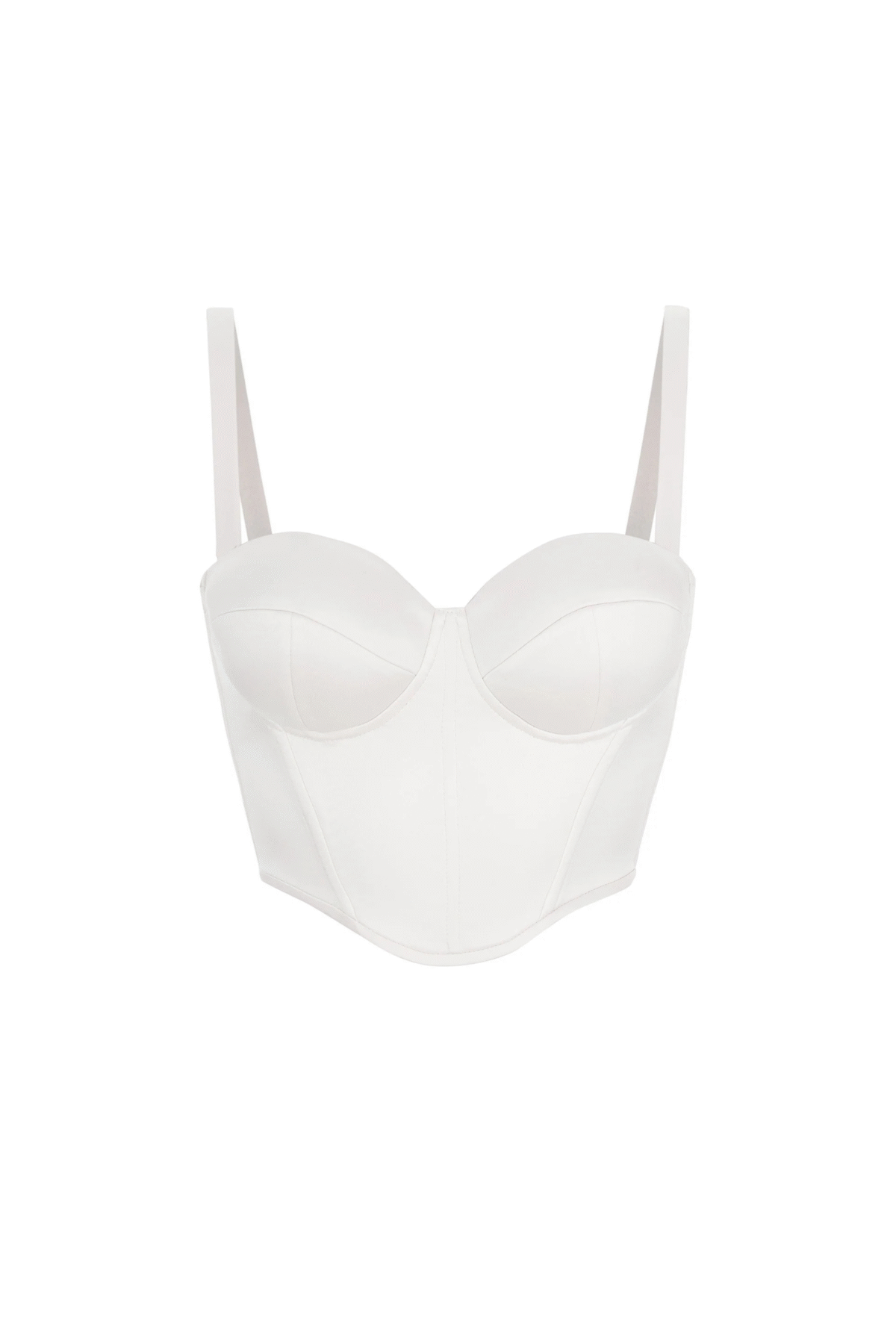 White Short Satin Bustier Top Corset