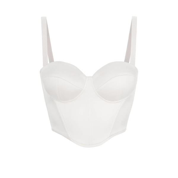 White Short Satin Bustier Top Corset