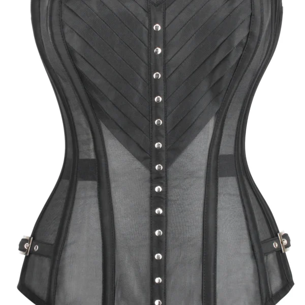 Lingerie Black Mesh Gothic Overbust Corset