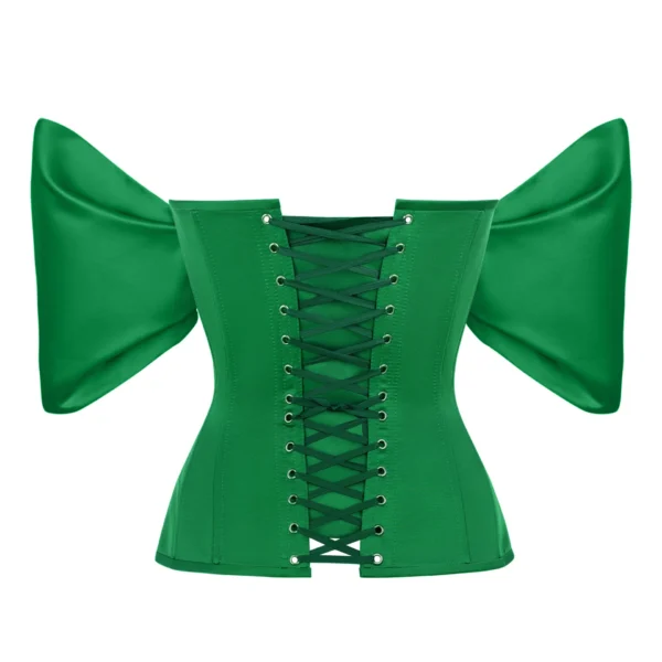 Green Overbust Corset Top with Sleeves