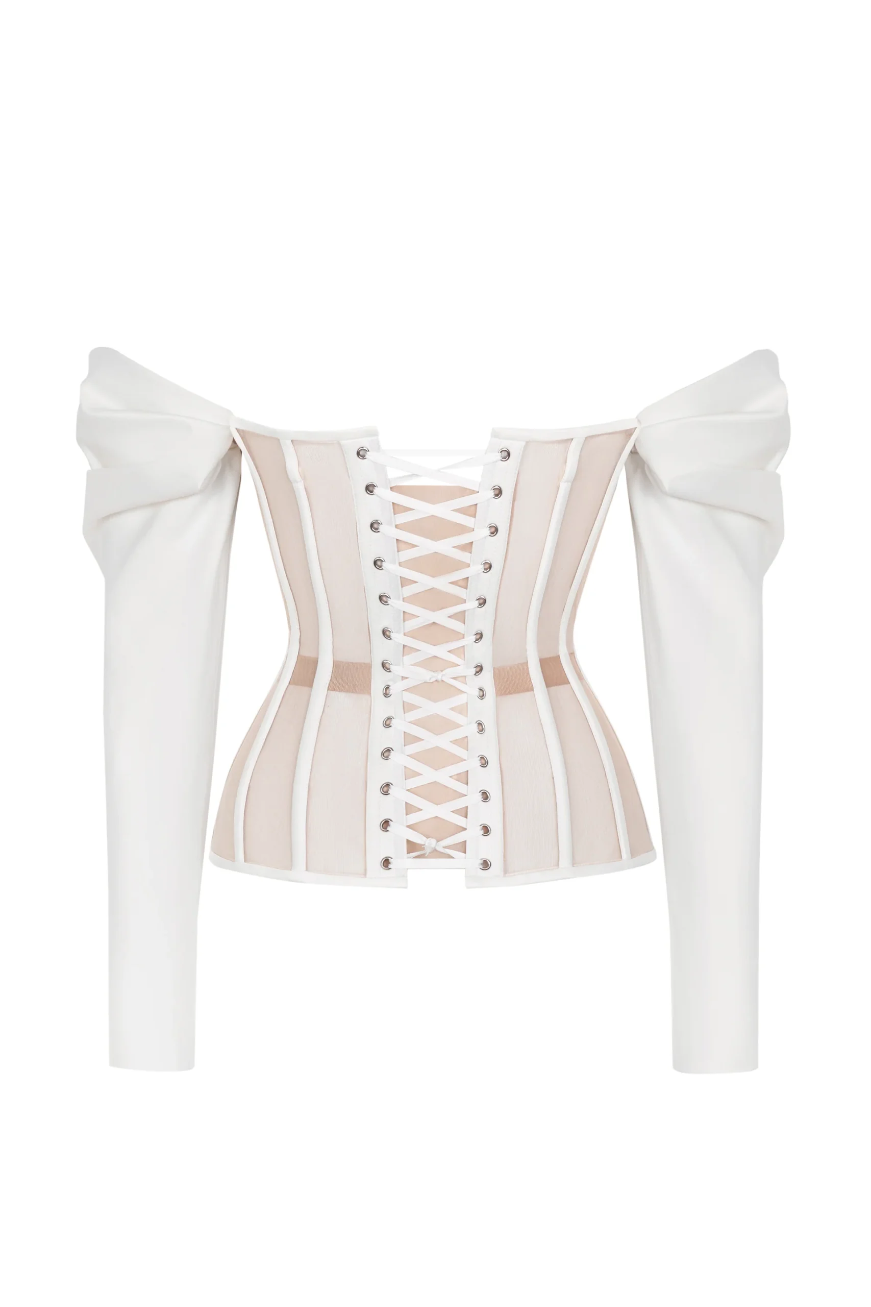White Corset with Reliefs and Detachable Off Shoulders White Corset with Reliefs and Detachable Off Shoulders