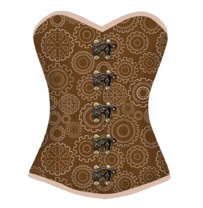 Gear Printed Waist Reducing Overbust Corsets
