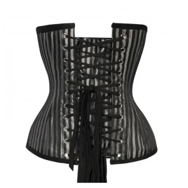 Black Silver Brocade Underbust Corset waists-trainer.com