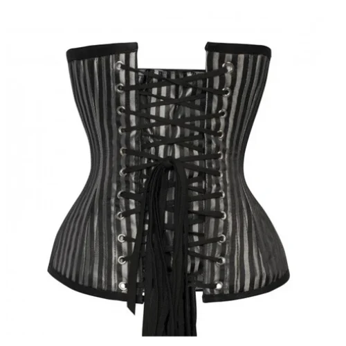 Black Silver Brocade Underbust Corset waists-trainer.com