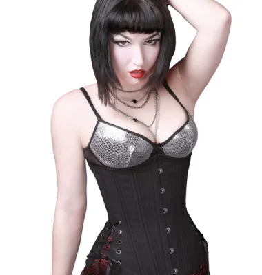 Black Cashmere Slim Long Corset
