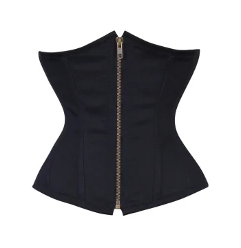 Black Cotton Underbust Waist Cincher Corset