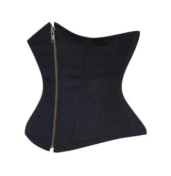 Black Cotton Underbust Waist Cincher Corset