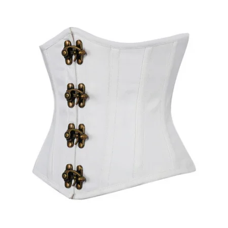 White Waist Training Plus Size Underbust Corset