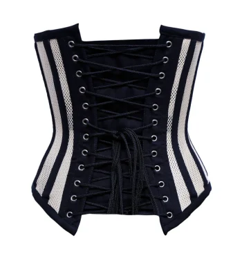 Black and White Mesh Longline Underbust Corset Black and White Mesh Longline Underbust Corset