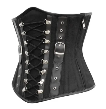 Criss Cross Black Cotton Underbust Waist Trainer For Women