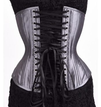 Silver Satin Waist Training Underbust Corset Silver Satin Waist Training Underbust Corset
