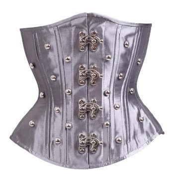 Silver Satin Waist Training Underbust Corset Silver Satin Waist Training Underbust Corset