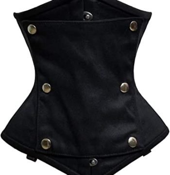 Black Cotton Steel Boned Underbust Waist Trainer for Women
