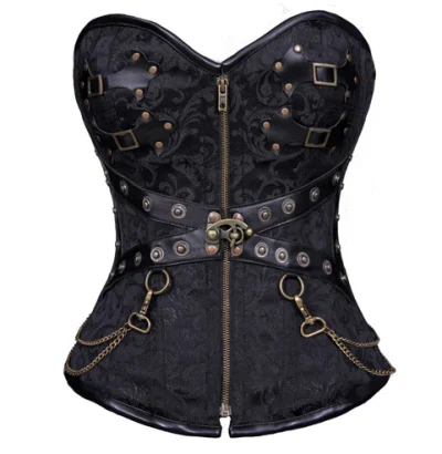 Tamiko Steampunk Overbust Corset Black