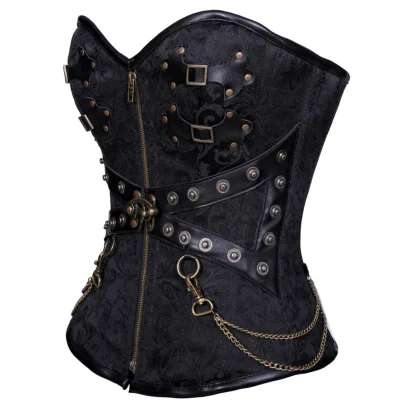 Tamiko Steampunk Overbust Corset Black