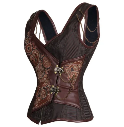 C-Lock Front Steampunk Steel Boned Overbust Corset