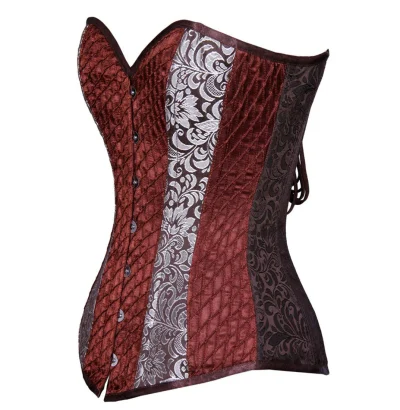Steampunk Overbust Long Lined Corset Coffee