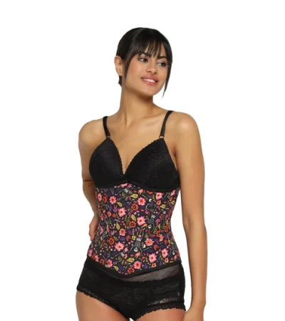 Ikat Printed Waist Plus Size Underbust Corset