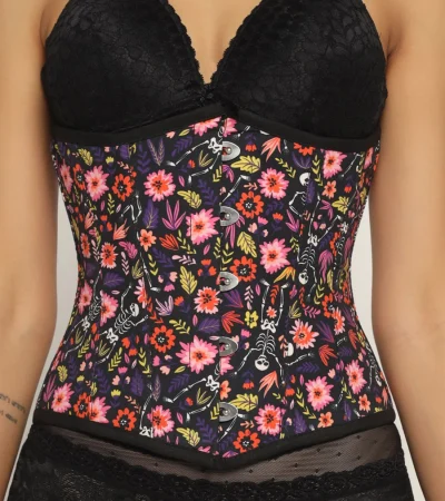 Ikat Printed Waist Plus Size Underbust Corset