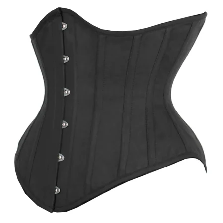 Plus Size Black Cotton Underbust Corset