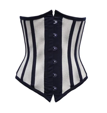 Black and White Mesh Longline Underbust Corset Black and White Mesh Longline Underbust Corset