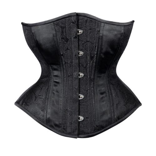 Black Floral Brocade Corset waists-trainer.com