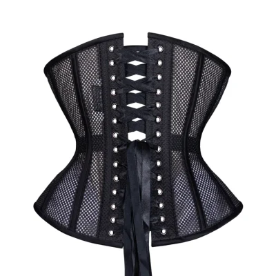 Black Open Mesh Corset waisttraine.com