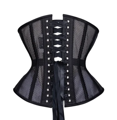 Black Open Mesh Corset waisttraine.com