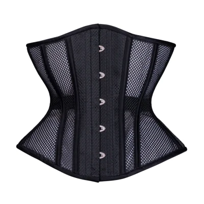 Black Open Mesh Corset waisttraine.com