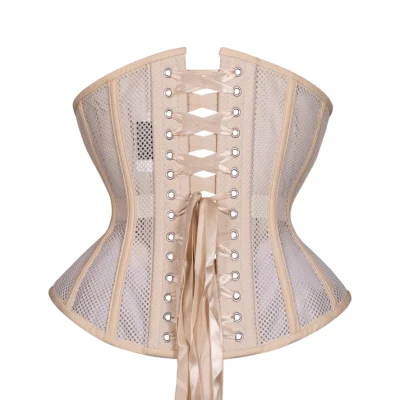 Beige Open Mesh Corset waisttraine.com