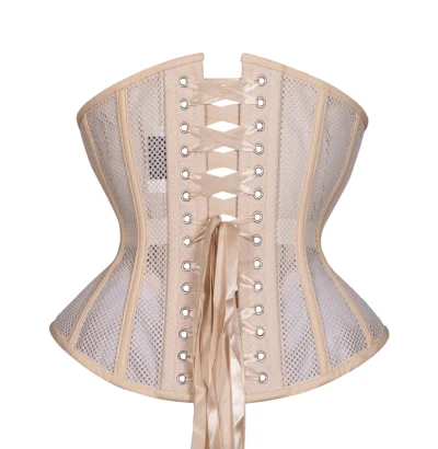 Beige Open Mesh Corset waisttraine.com