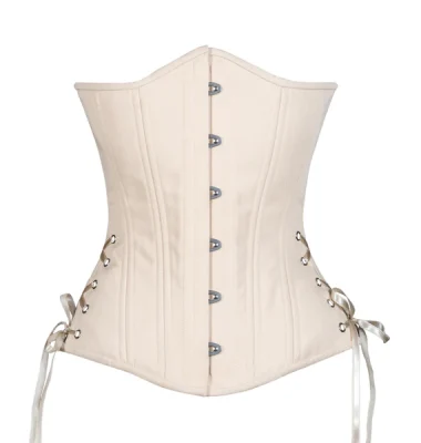 Beige Cotton Slim Long Corset