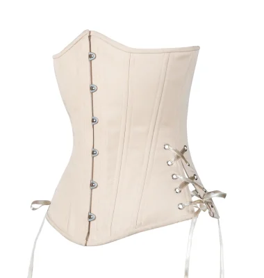Beige Cotton Slim Long Corset
