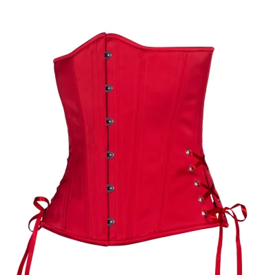 Lipstick Red Satin Slim Long Corset