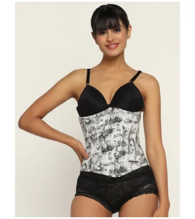 Quatrefoil Printed Waist Reducing Underbust Corset
