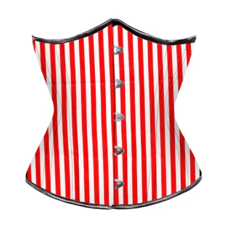 Red White Strip Waist Reducing Underbust Corset
