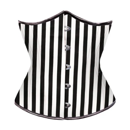 Black White Strip waist reducing underbust corset