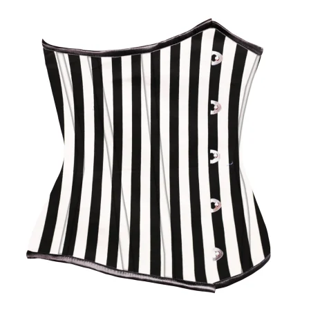 Black White Strip waist reducing underbust corset